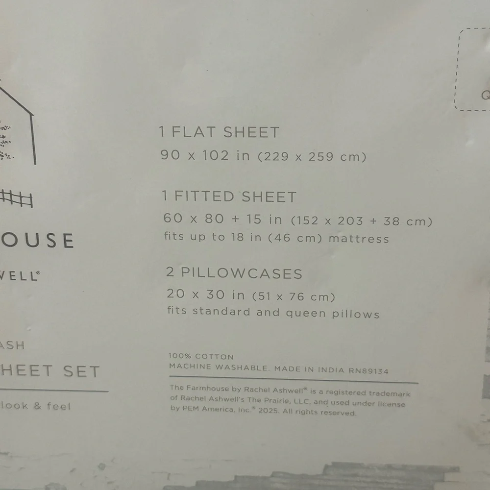 The Farmhouse Rachel Ashwell Blue Floral With Butterflies Cotton Sheet Set Queen
